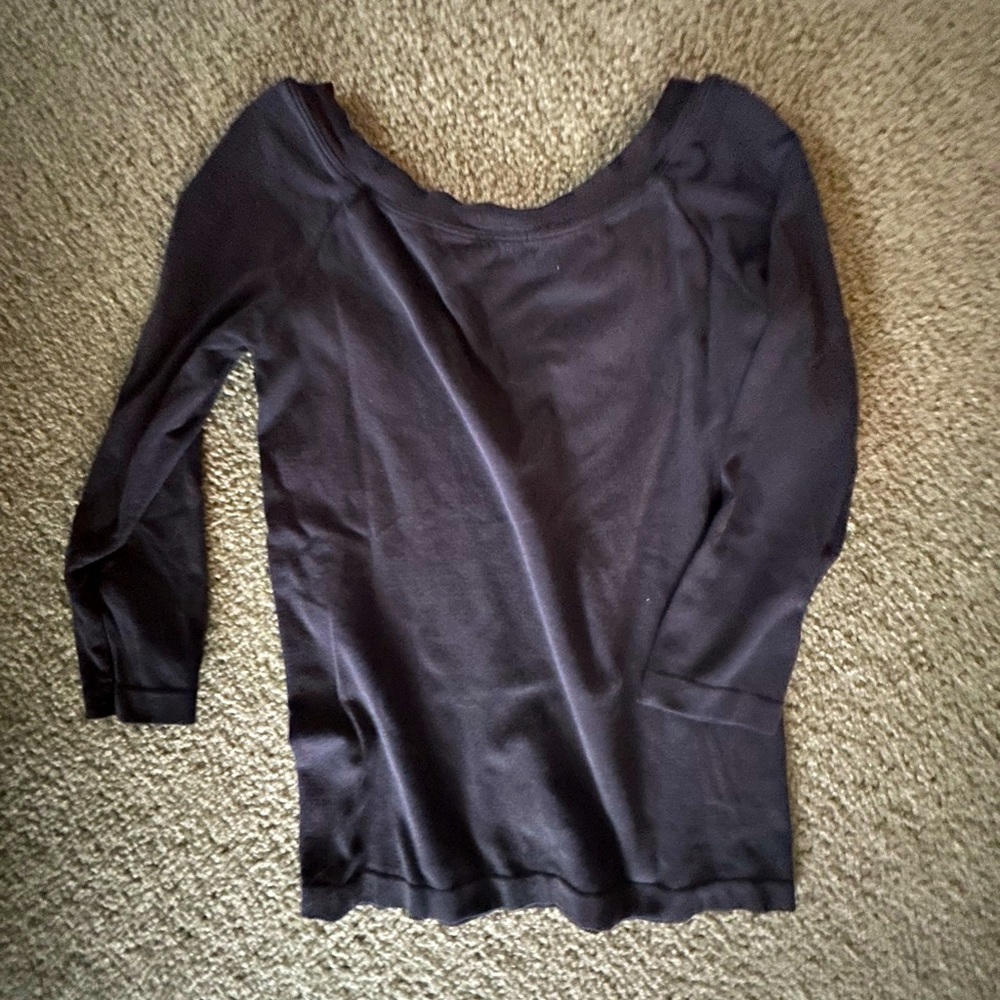 WOLFORD Black 3/4 sleeve boat neck top